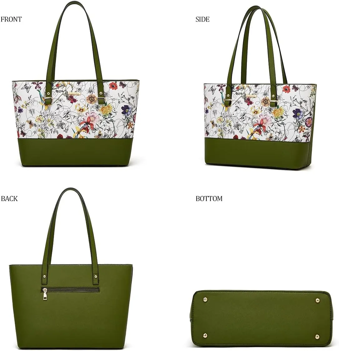 Women Fashion Handbags Wallet Tote Bag Shoulder Bag Top Handle Satchel Purse Set 4pcs