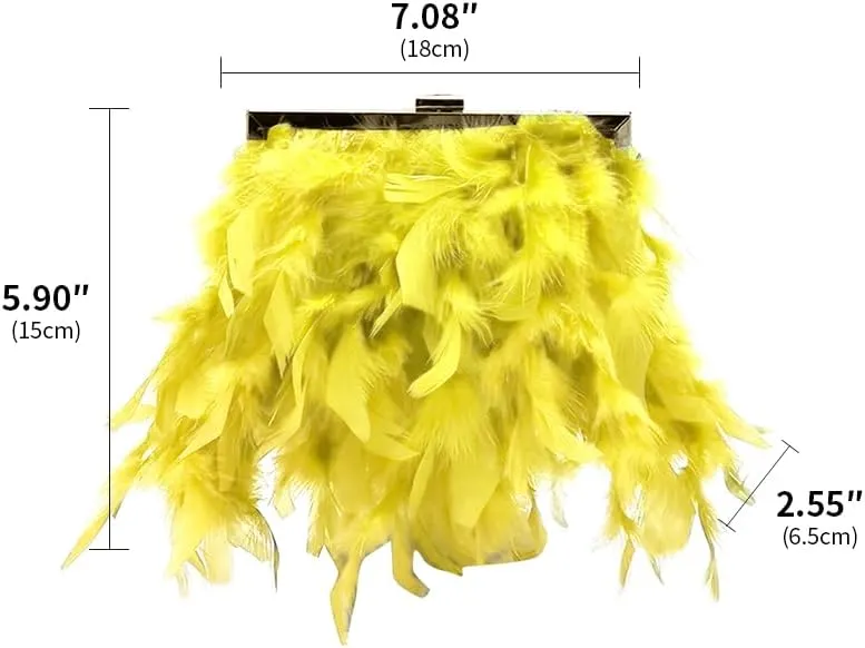 Women Feather Evening Purses and Clutches Exquisite Tassel Pearl Tote Bags for Wedding Banquet Party