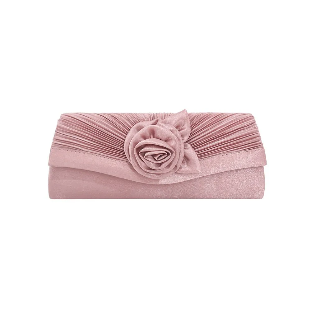 Women Flower Long Evening Clutch for Party