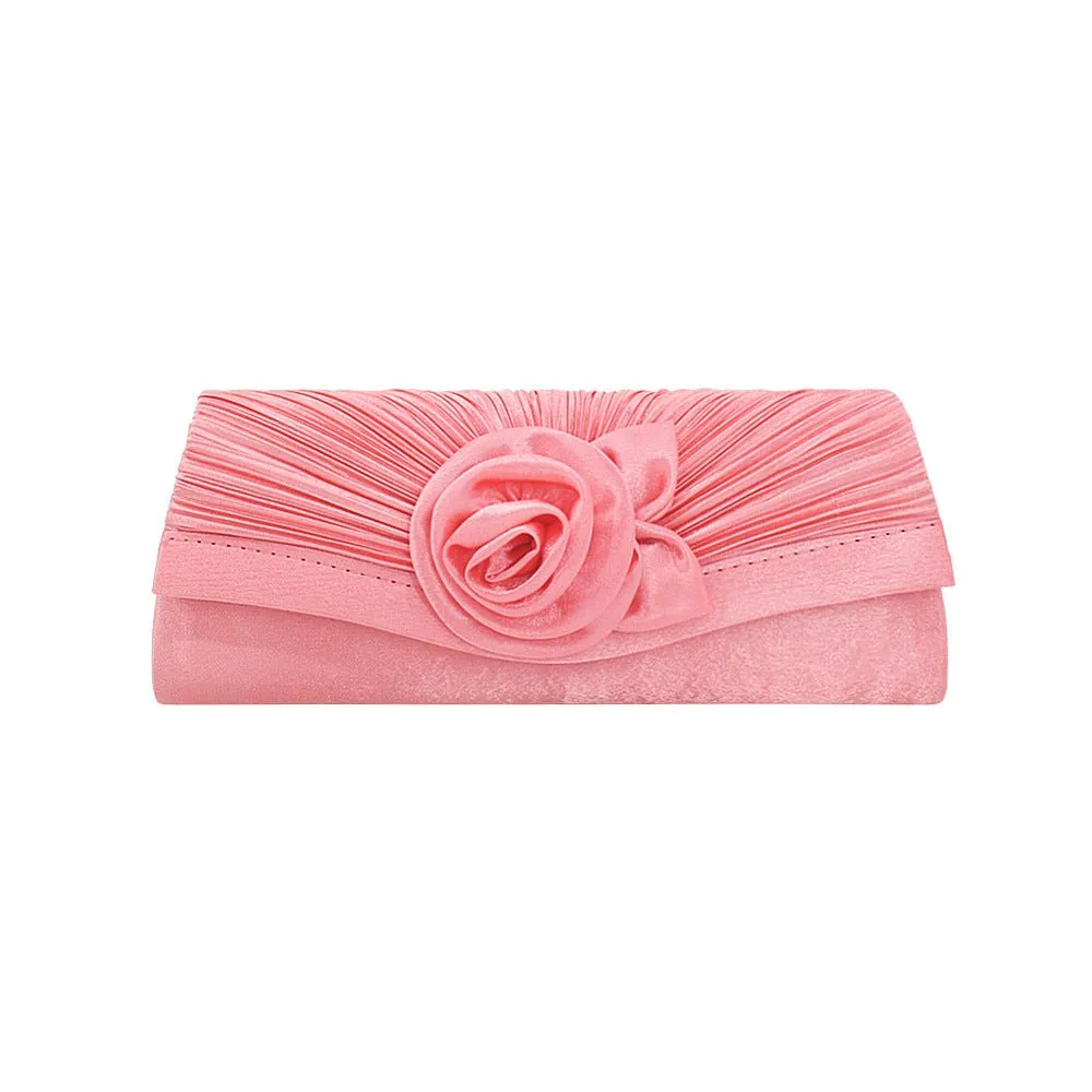 Women Flower Long Evening Clutch for Party