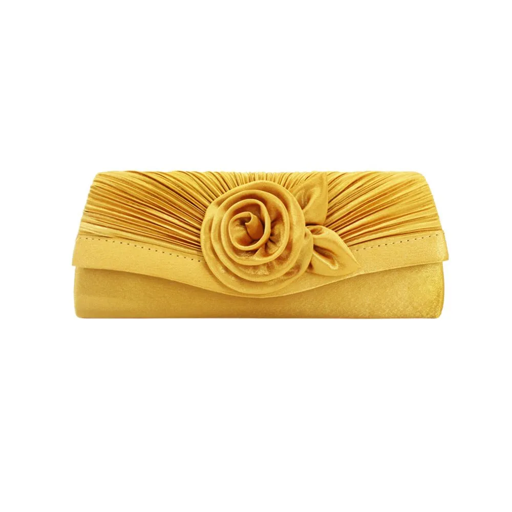 Women Flower Long Evening Clutch for Party