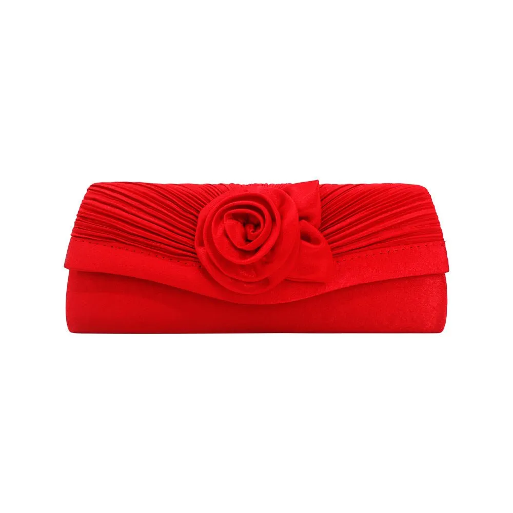 Women Flower Long Evening Clutch for Party