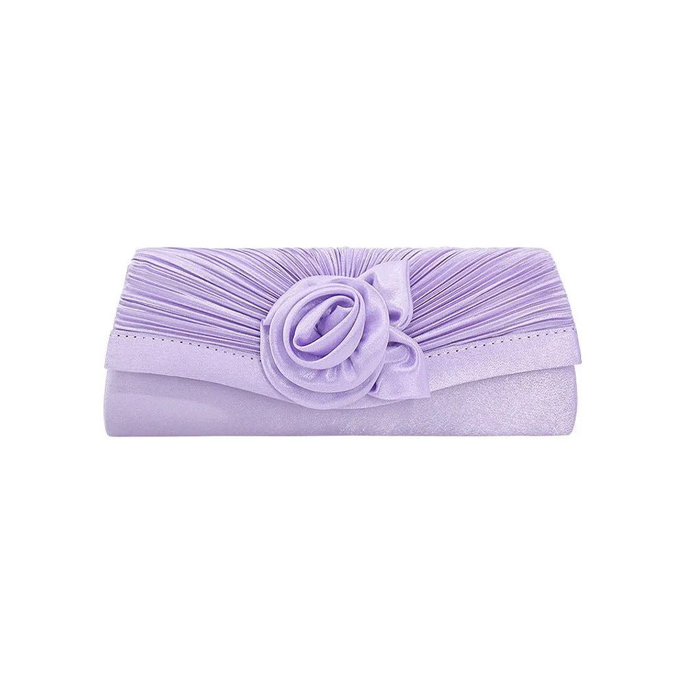 Women Flower Long Evening Clutch for Party