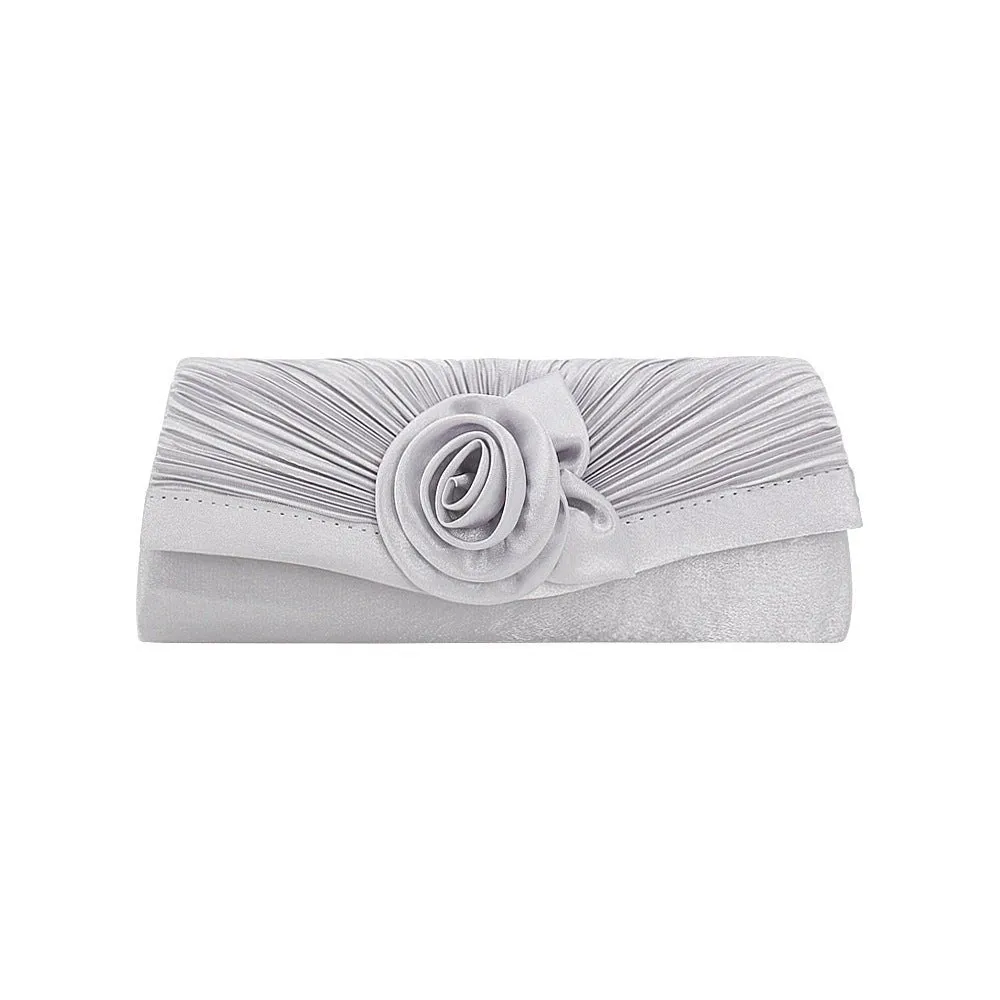Women Flower Long Evening Clutch for Party