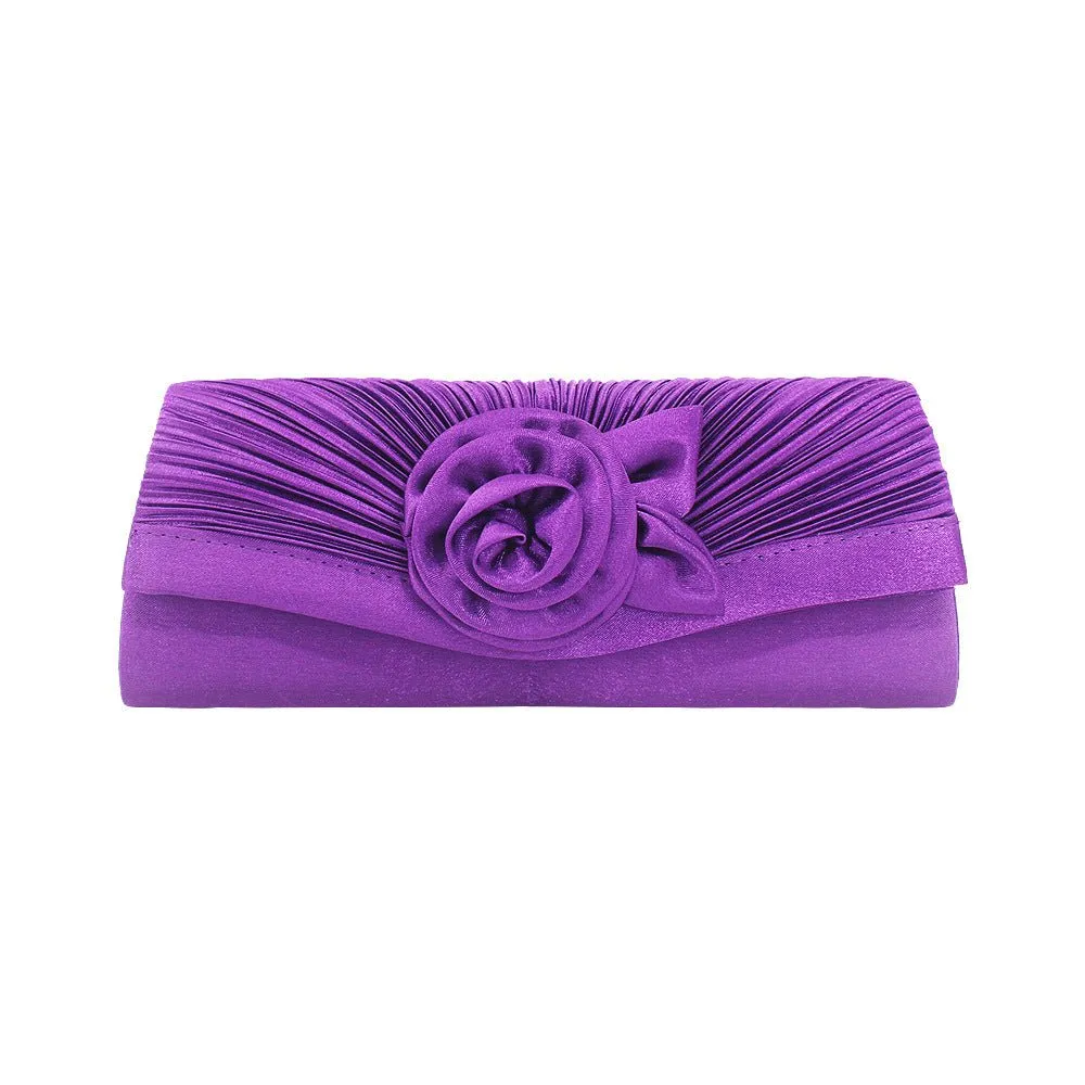 Women Flower Long Evening Clutch for Party