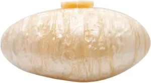 Women Oval Acrylic Evening Clutch Bag Ladies Marble Purses and Handbags Pearl Acrylic Shoulder Bag for Wedding Party