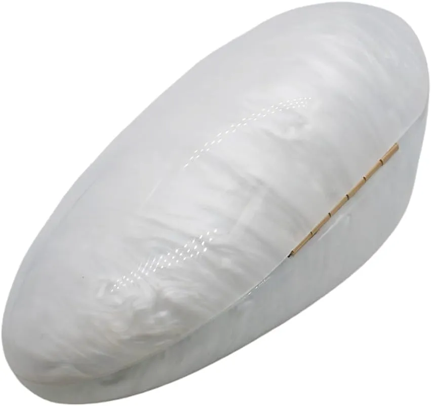 Women Oval Acrylic Evening Clutch Bag Ladies Marble Purses and Handbags Pearl Acrylic Shoulder Bag for Wedding Party