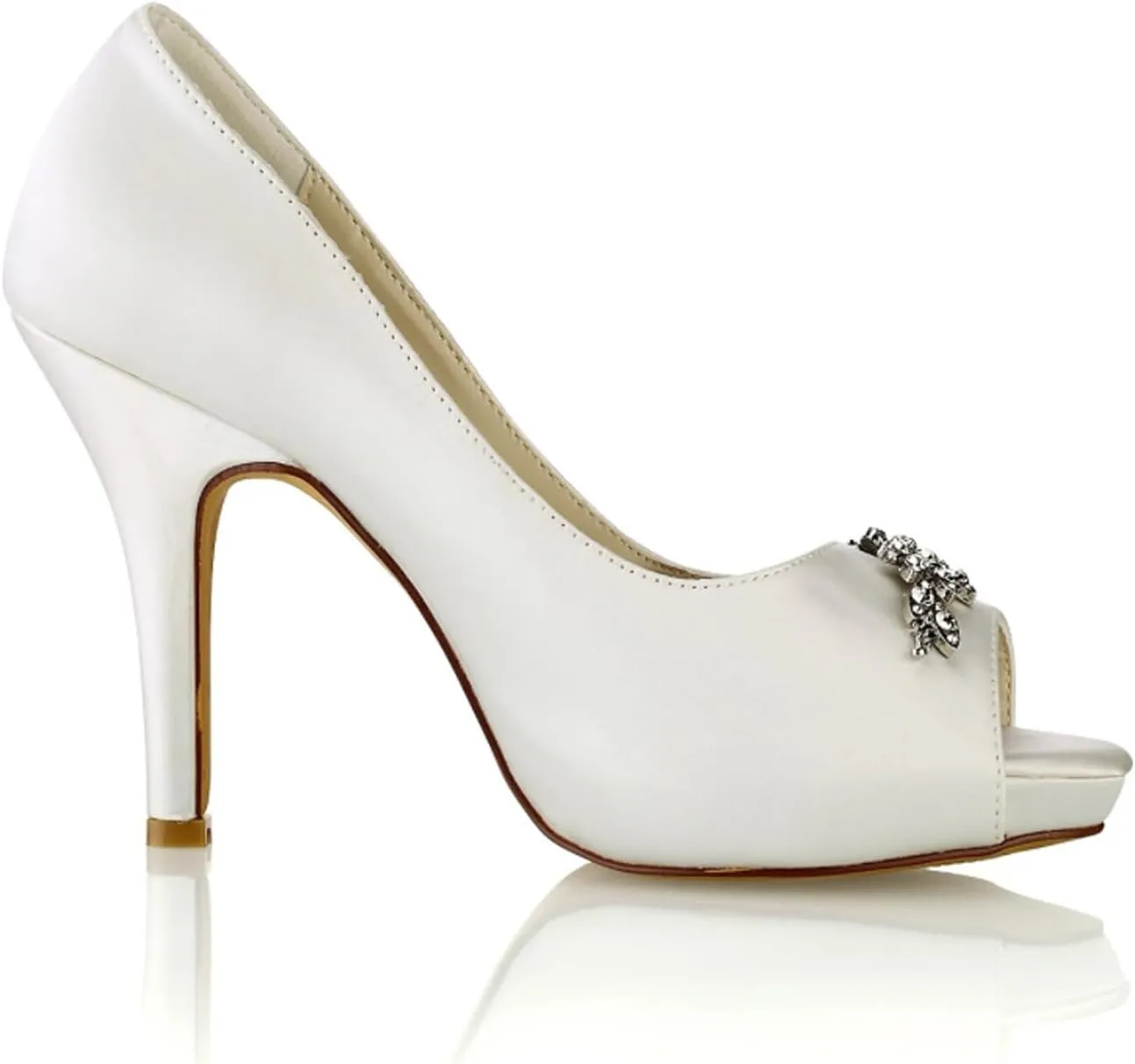 Women Prom Dress Shoes Pumps Open Toe Shoes Bride Heels Lace Evening Party Wedding Court Shoes