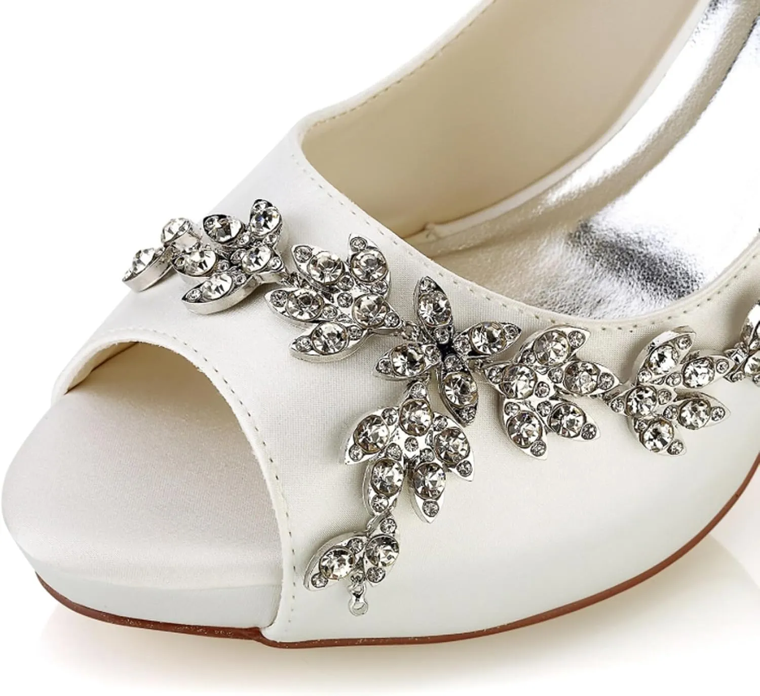Women Prom Dress Shoes Pumps Open Toe Shoes Bride Heels Lace Evening Party Wedding Court Shoes