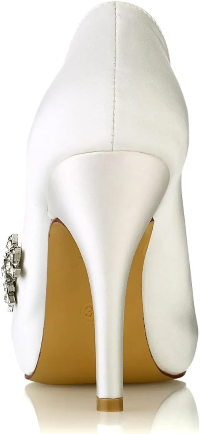 Women Prom Dress Shoes Pumps Open Toe Shoes Bride Heels Lace Evening Party Wedding Court Shoes