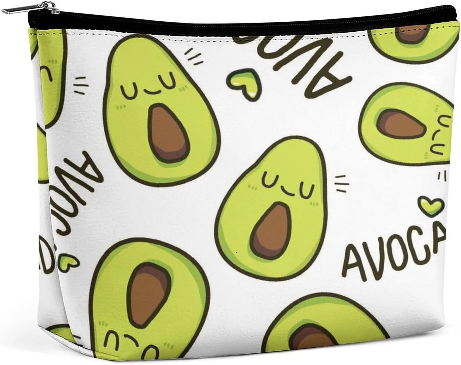 Women PU Leather Cosmetic Bag, Toiletry Storage 6.8x5.9x2.3 in Zipper Pouch Handbag Makeup Case Purse Holder Organizer