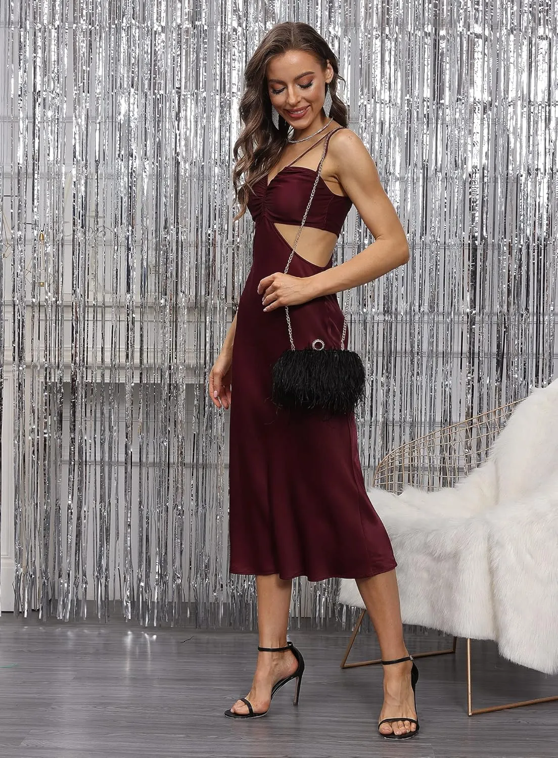 Women Real Natural Ostrich Feather Evening Bags Purses Clutch Vintage Banquet Handbag