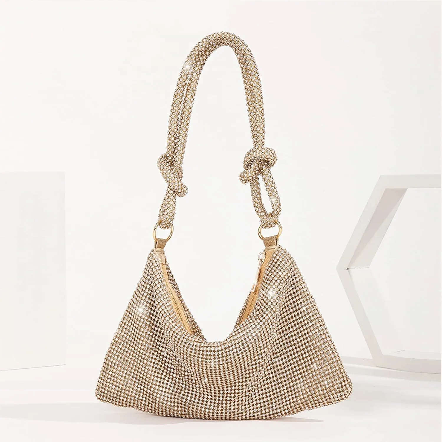 Women Rhinestone Evening Bag Crystal Clutch Bag Glitter Sparkly Handbag Wedding Purse