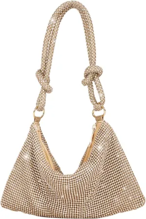 Women Rhinestone Evening Bag Crystal Clutch Bag Glitter Sparkly Handbag Wedding Purse