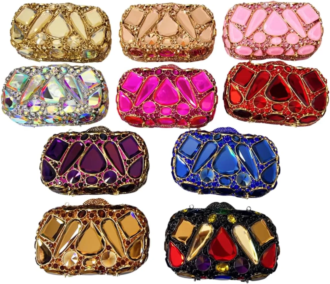 Women Rhinestone Evening Bag Luxury Diamond Clutch Crystal Party Purse Formal Sparkly Handbag for Prom Cocktail