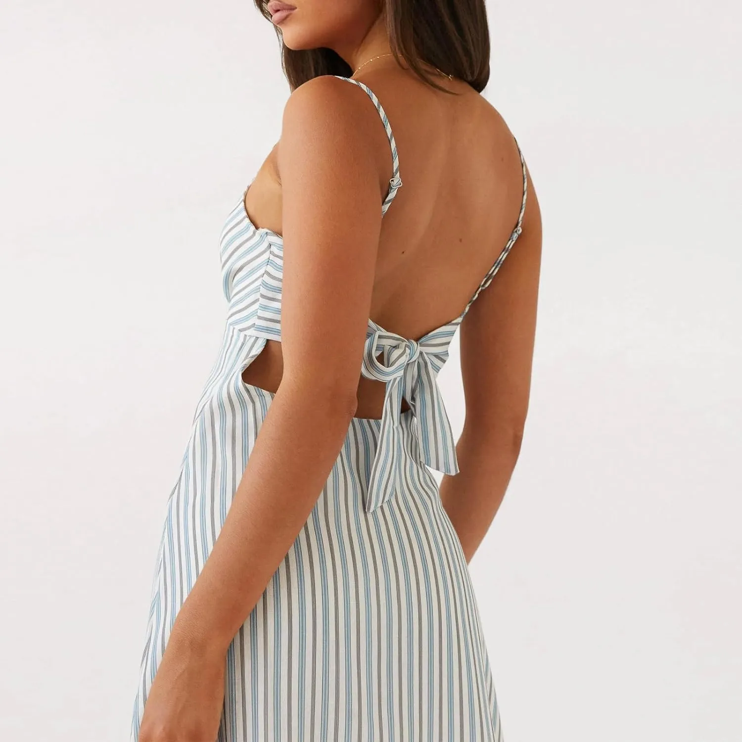 Women Silk Satin Maxi Dress Spaghetti Strap Elegant Open Back Long Formal Dress Cut Out Bodycon Dresses