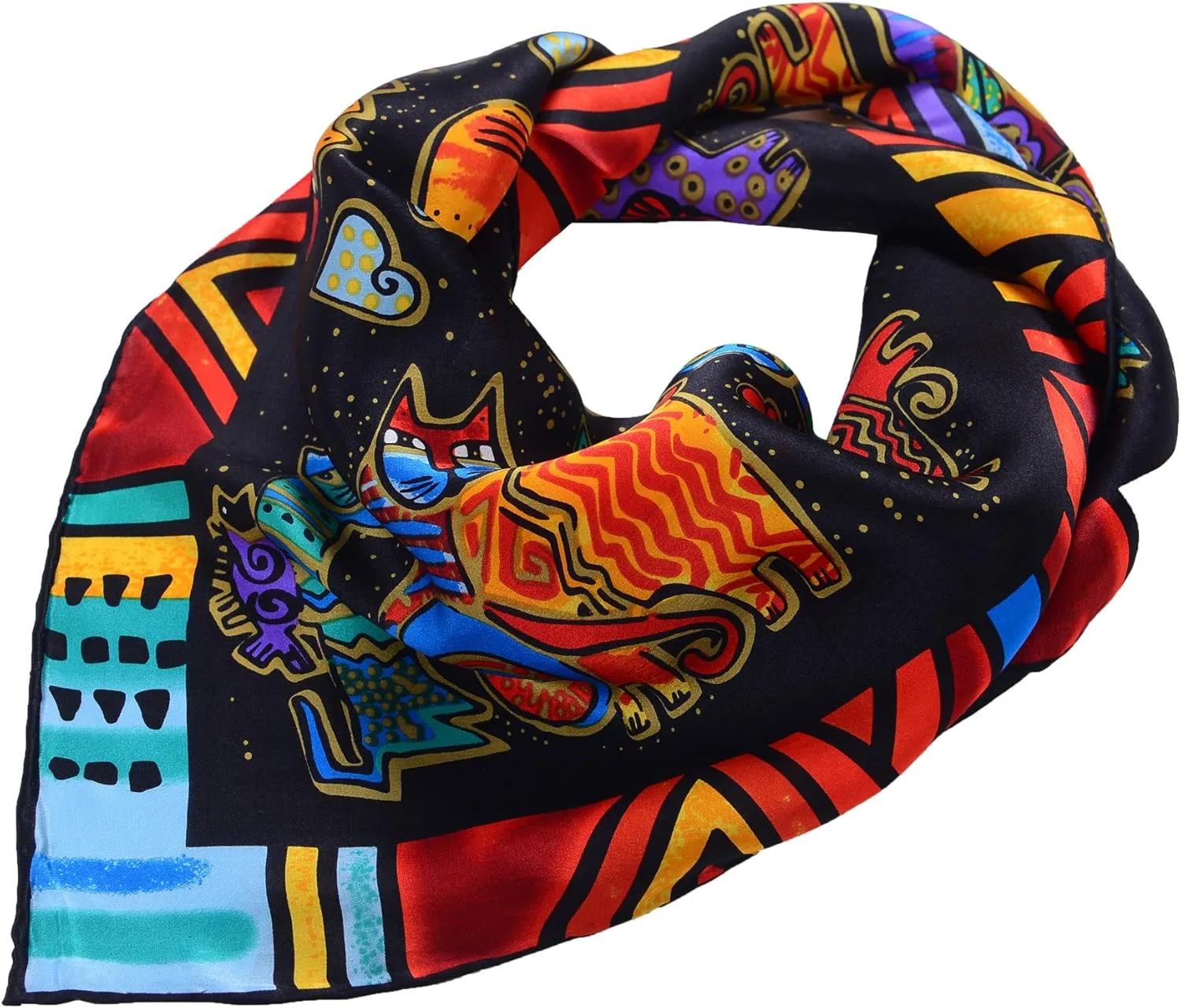 Women Square Scarf Silk Van Gogh Painted Scarves