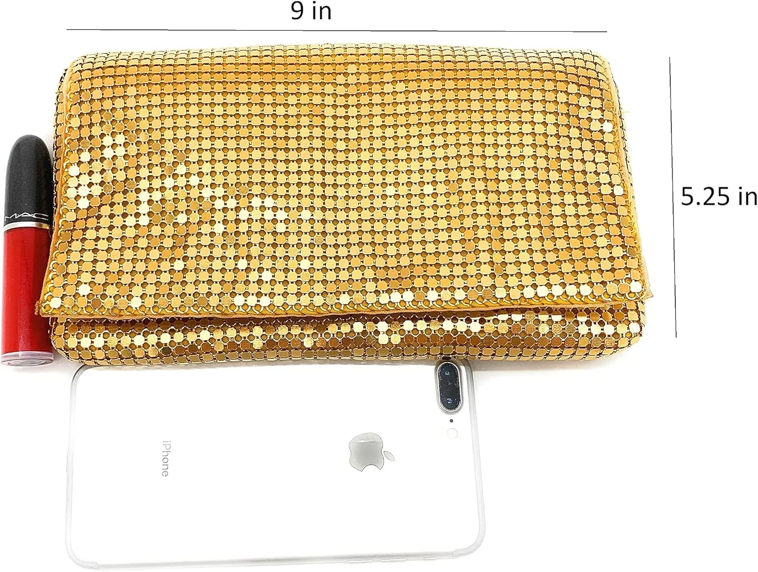 Women Vintage Evening Clutch Metal Mesh soft purse with Short Shoulder Strap for Parties, Weddings, Events