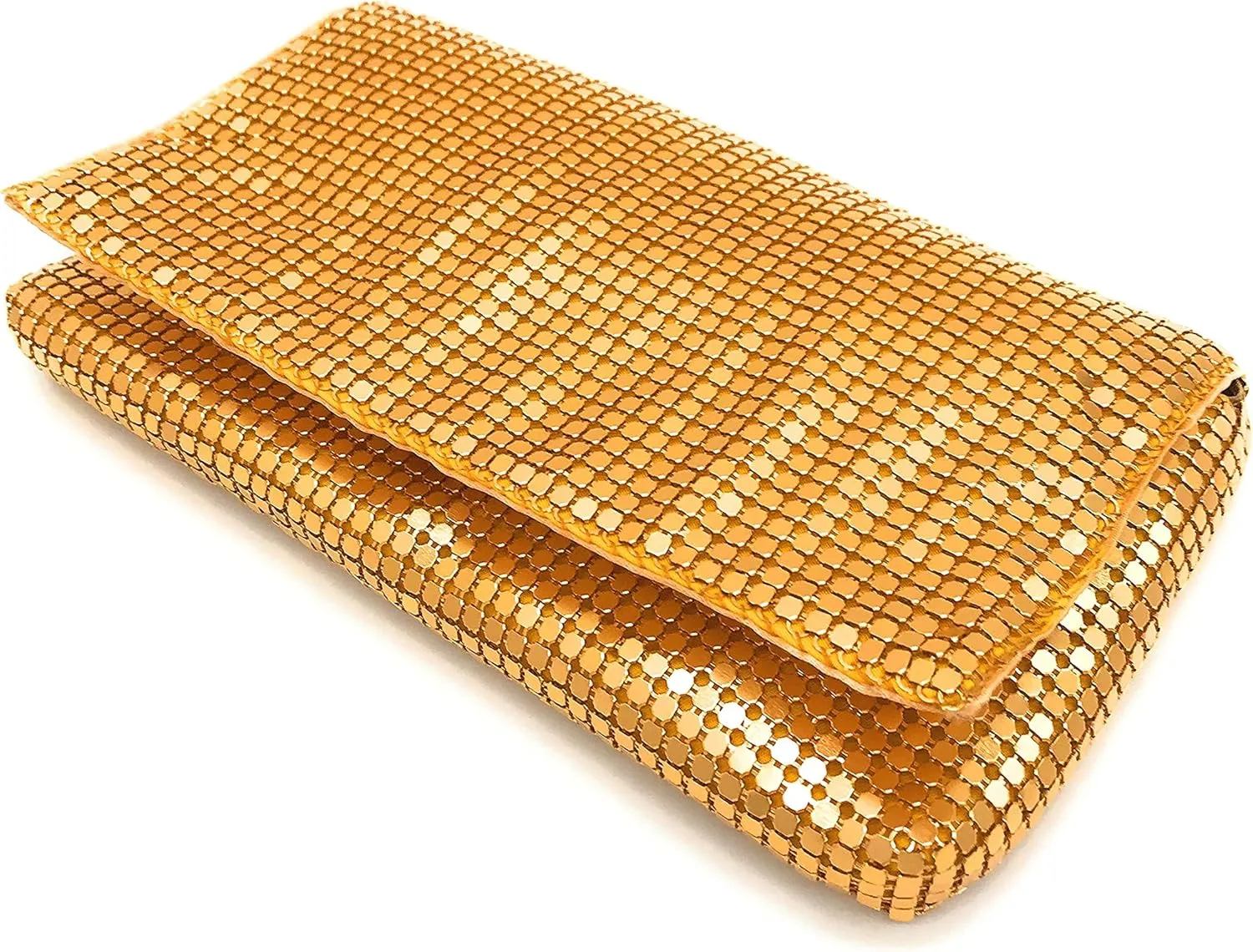 Women Vintage Evening Clutch Metal Mesh soft purse with Short Shoulder Strap for Parties, Weddings, Events