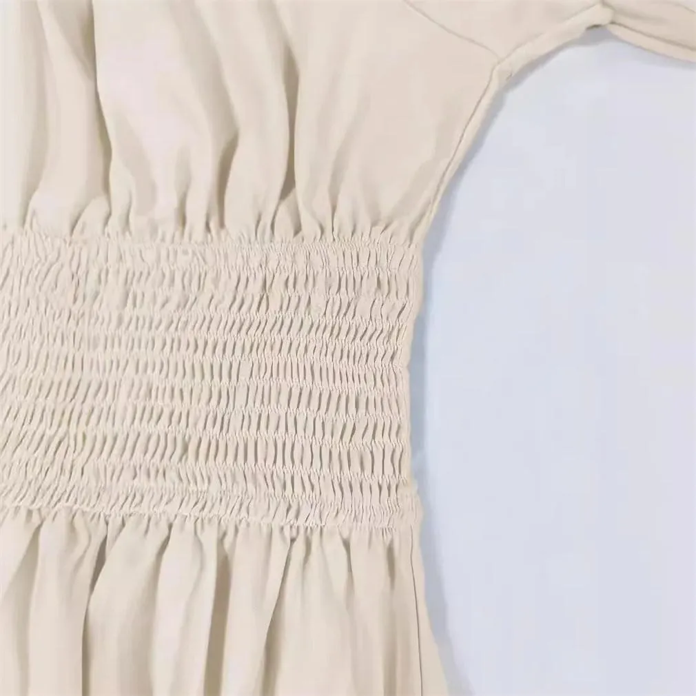 Women Vintage Slim Midi Dress Square Neck Lace Patchwork A-Line Dresses