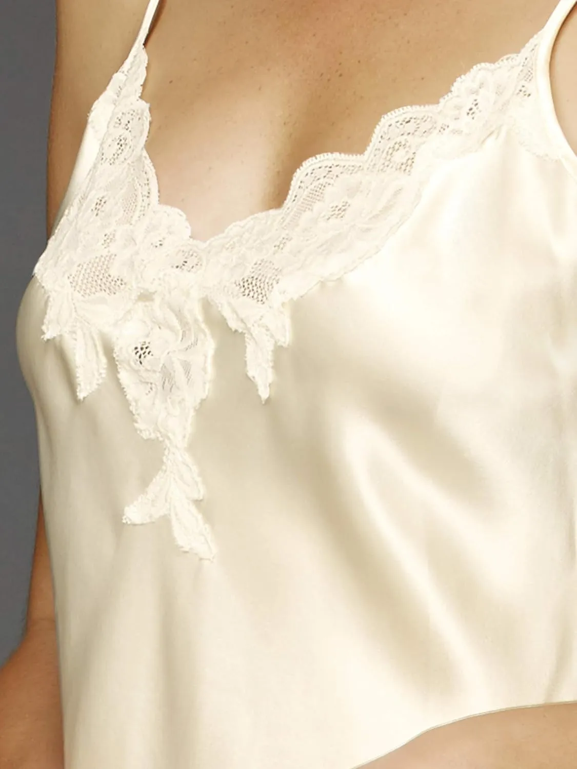 Women's 100% Silk Camisole Top, Lace Trim, Flattering Fit, Sleepwear, Lingerie, Beautiful Gift Packaging