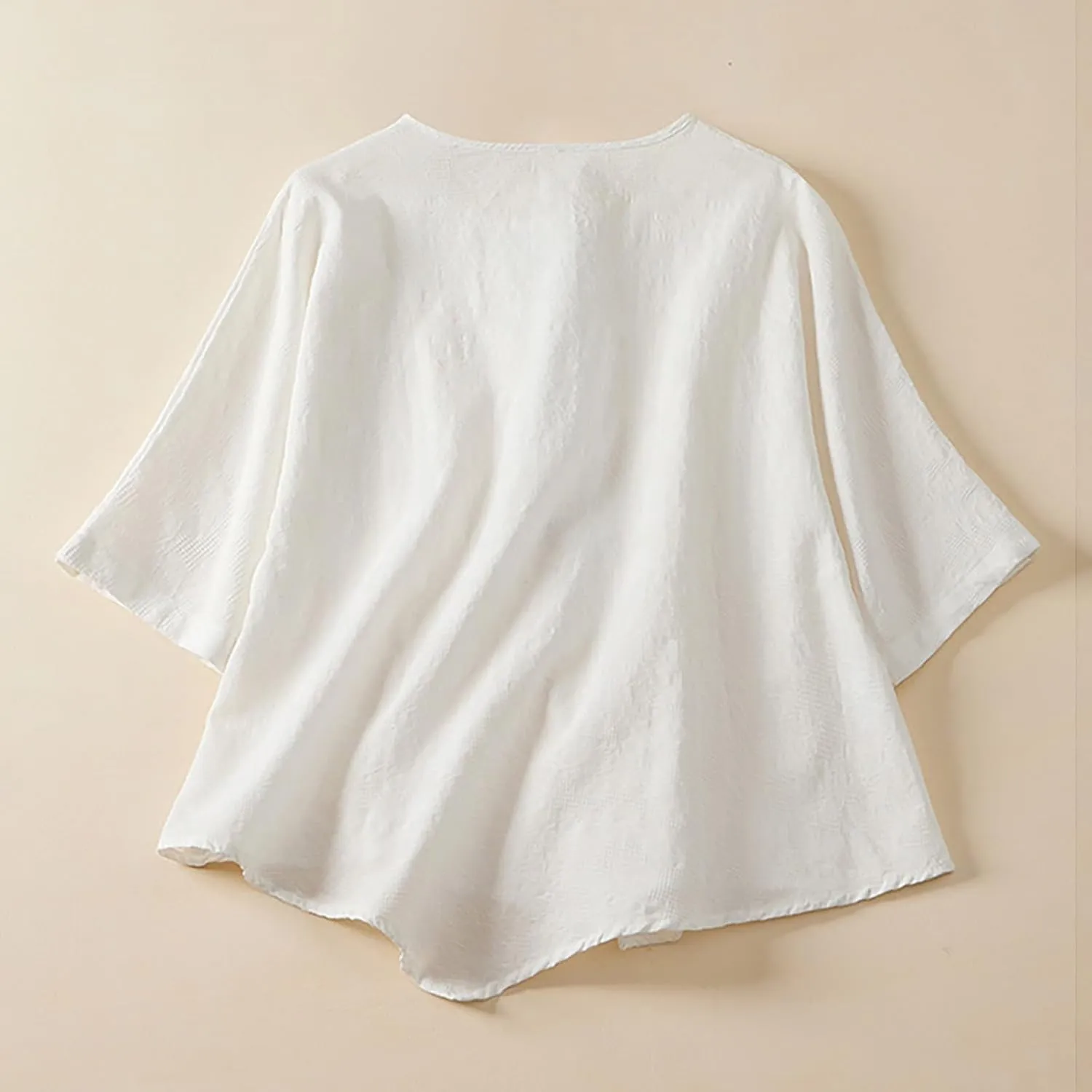 Womens 2024 Cotton Linen Tunic Tops Boho Gauze Button Down Shirt Summer Causal Blouse Loose Fit Trendy Peasant Clothes