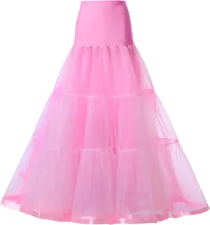 Women's Ankle Length Petticoats Long Plus Size Wedding Slips Crinoline Underskirt for Prom Evening Wedding Dress