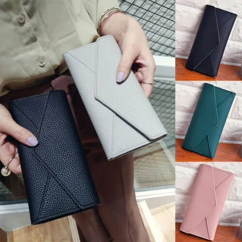 Women's Bi-fold PU Leather Clutch Card Holder Purse