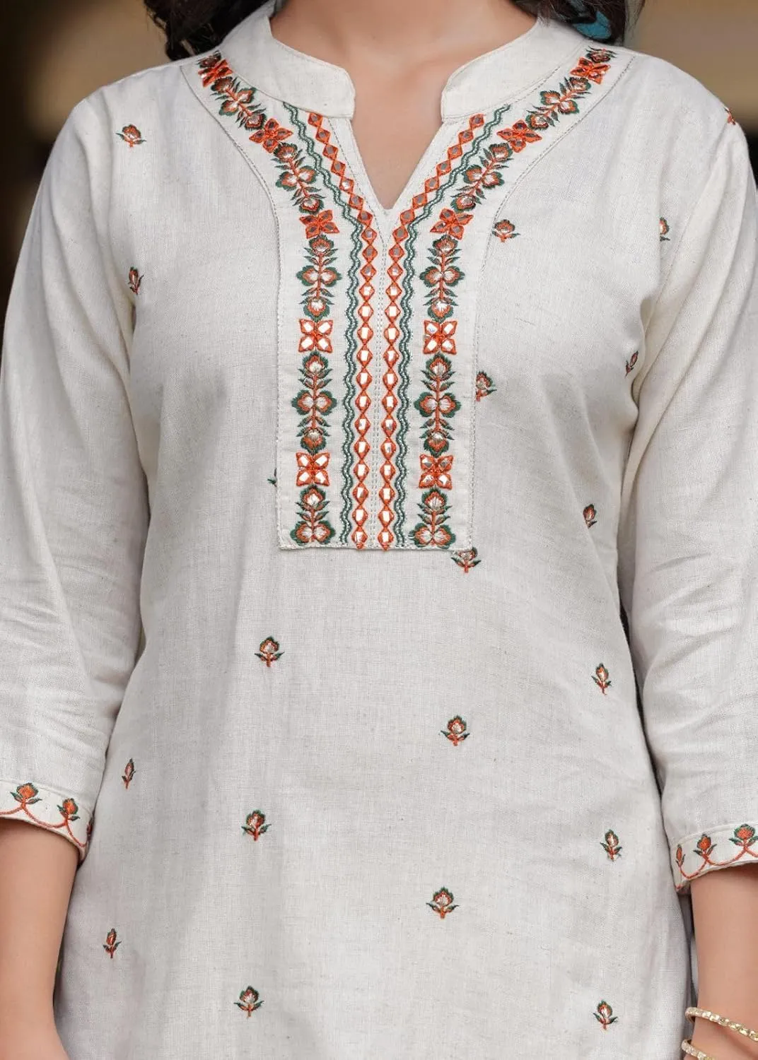 Women's Cotton Beautiful Flex Kurti With Pant & Khadi Silk Chanderi Digital Printed Dupatta