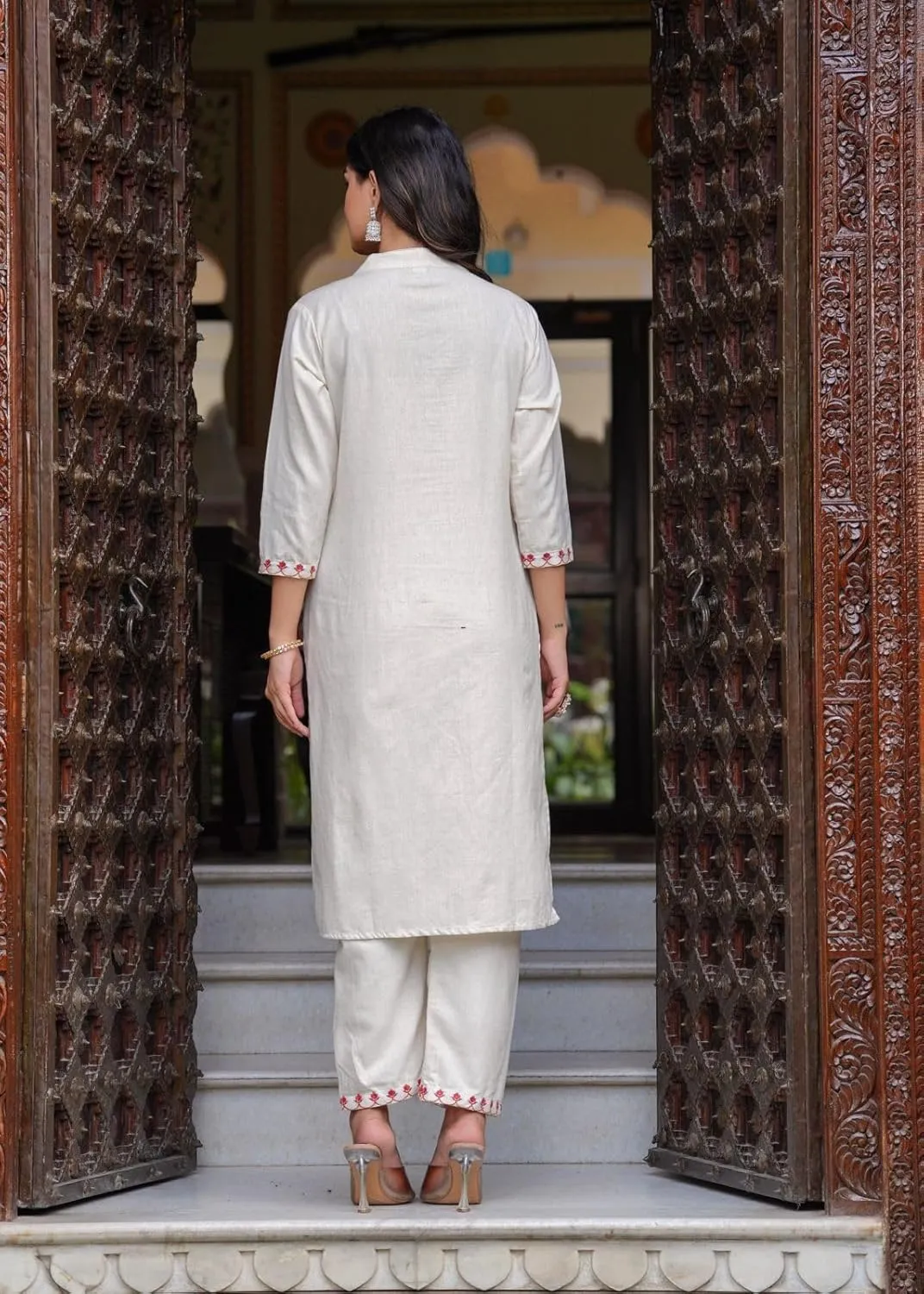 Women's Cotton Beautiful Flex Kurti With Pant & Khadi Silk Chanderi Digital Printed Dupatta