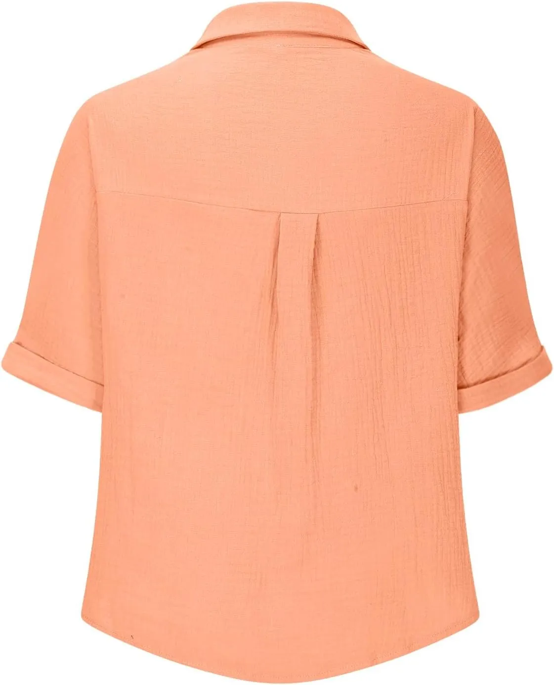 Womens Cotton Button Down Shirt Rolled Cuffed Short Sleeve Blouse Ladies Summer Casual V Neck Beach Cotton Tops