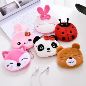 Women's Cute Korean Style Cartoon Cloth Coin Purses