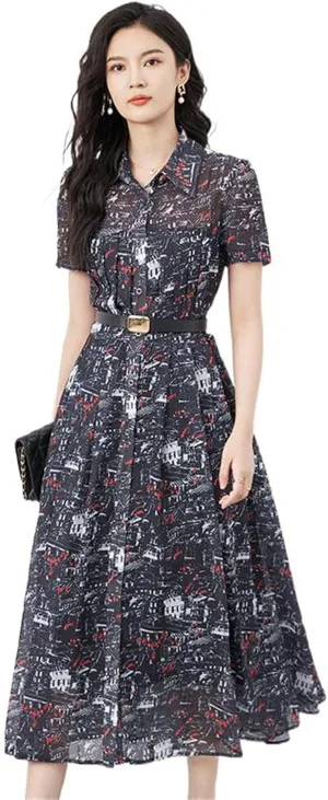 Women's Dress for Summer Picnic in Countryside Short Sleeve Tops