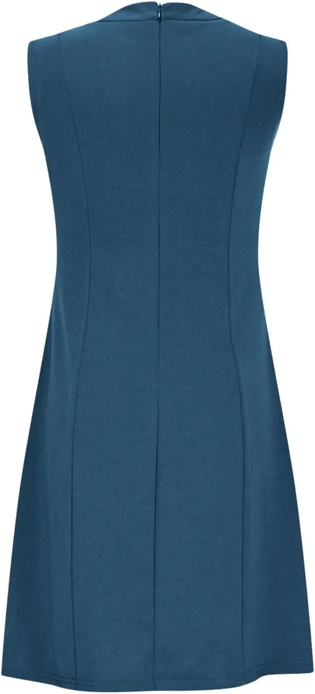 Women's Elegant Button Down Dress Fashionable Round Neck Midi Skirt Slimming Waist Big Hem Dresses Concert Party