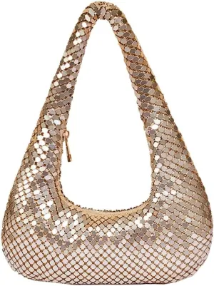 Women's Evening Bag, Aluminum Clutch Purse Women's Glittery Handbag,Diamond-Encrusted Hobo Bag Underarm Bag Shoulder bag