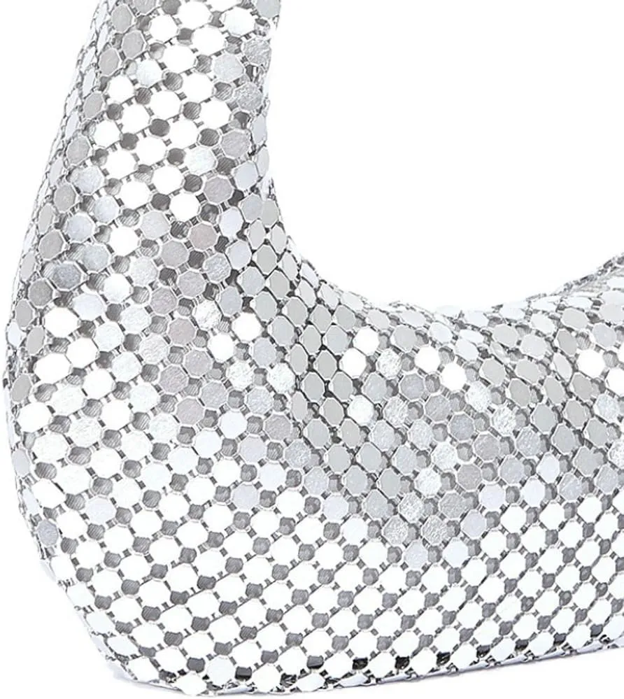 Women's Evening Bag, Aluminum Clutch Purse Women's Glittery Handbag,Diamond-Encrusted Hobo Bag Underarm Bag Shoulder bag