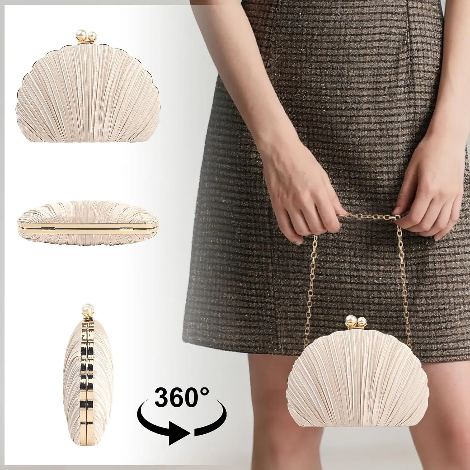 Women's Evening Handbags,Clutch Bag,Pearl Clutch,Seashell Purse,Dress Evening Bag,Women's Wedding Party