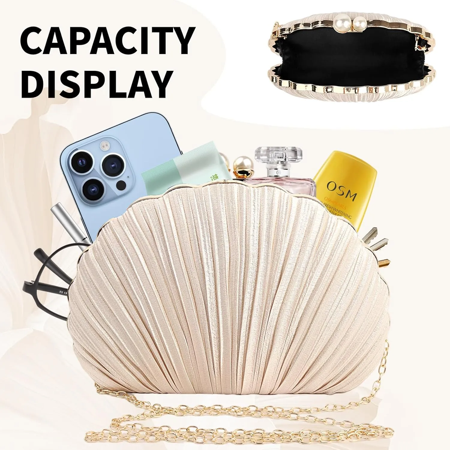 Women's Evening Handbags,Clutch Bag,Pearl Clutch,Seashell Purse,Dress Evening Bag,Women's Wedding Party