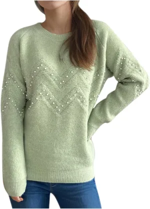 Womens Fall Fashion Sweaters 2024 Long Sleeve Crewneck Knitted Pullover Tops Embroidered Boho Tunic Sweater