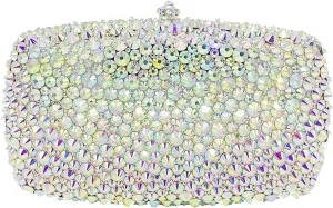 Women's Fashion Crystal Evening Clutch Purse Wedding Party Rhinestone Handbags with Spikes