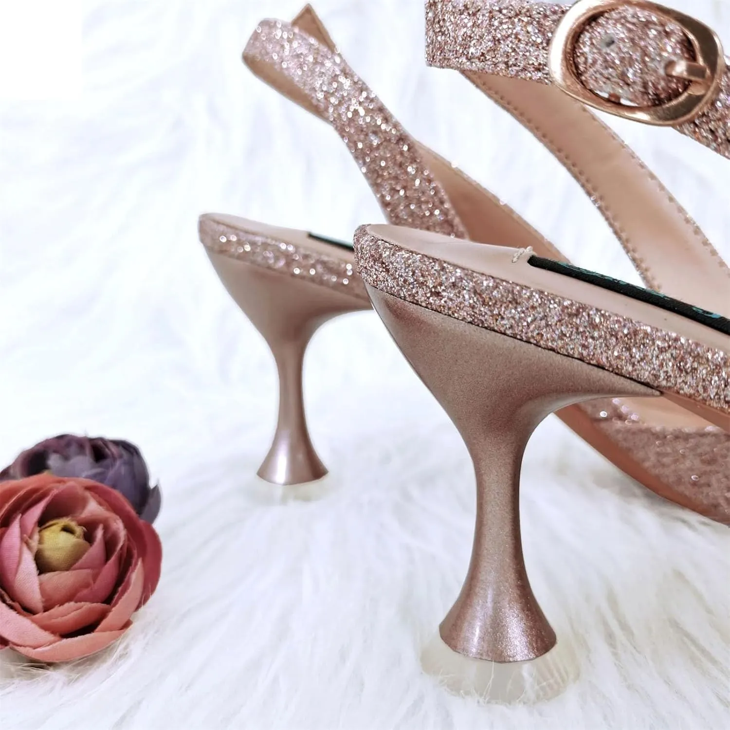 Womens Flower Crystal Clutch Purses Italian Wedding Shoes Set Rhinestone Pumps and Comfortable Evening Bag Party