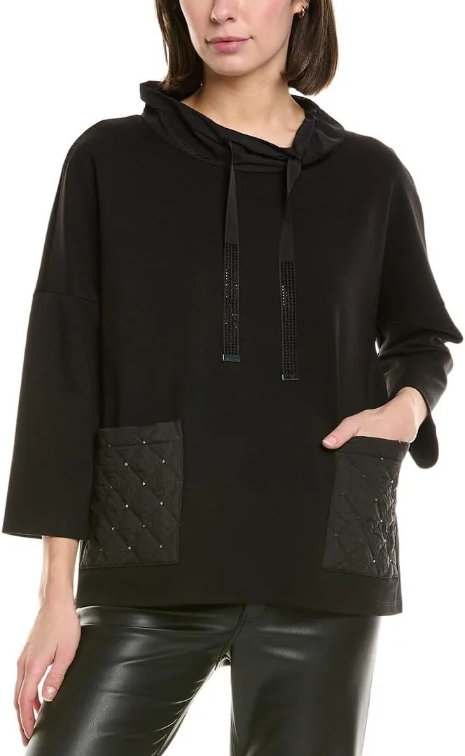 Women's Heavy Knit Cowl Collar Boxy Top