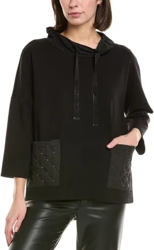 Women's Heavy Knit Cowl Collar Boxy Top