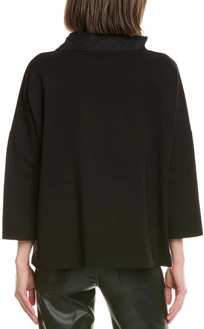 Women's Heavy Knit Cowl Collar Boxy Top