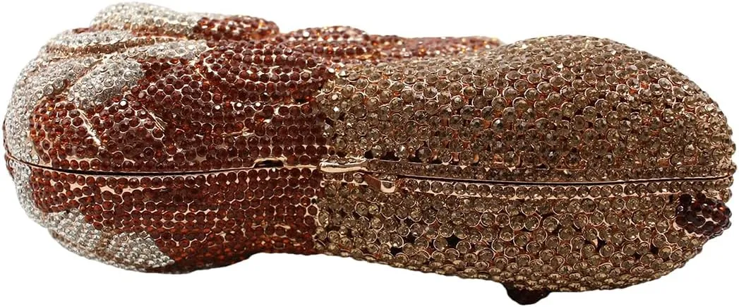 Women's Mini Lion Evening Clutch Bags Rhinestone Purse Wedding Party Prom Crystal Handbags