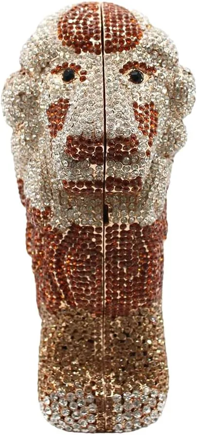 Women's Mini Lion Evening Clutch Bags Rhinestone Purse Wedding Party Prom Crystal Handbags