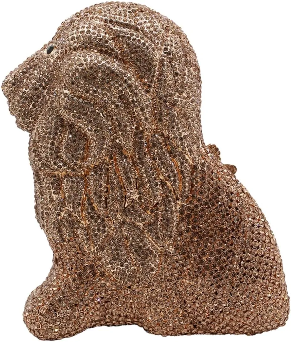 Women's Mini Lion Evening Clutch Bags Rhinestone Purse Wedding Party Prom Crystal Handbags