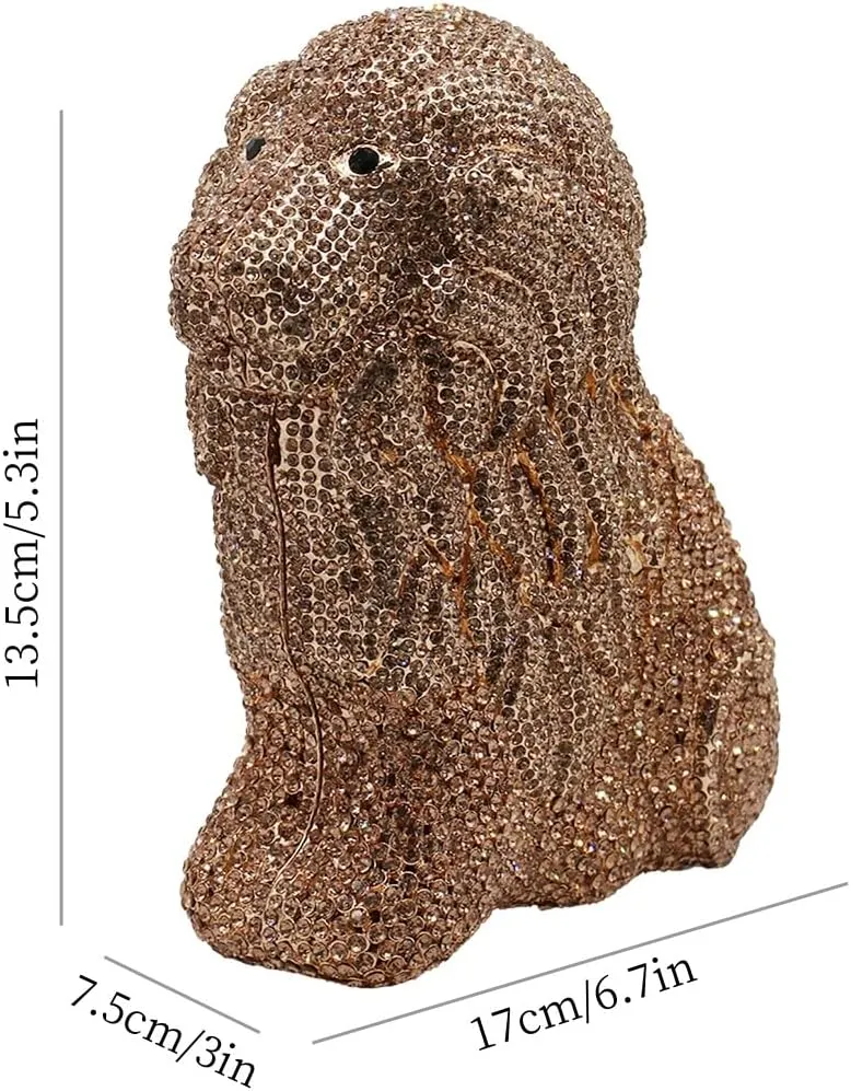 Women's Mini Lion Evening Clutch Bags Rhinestone Purse Wedding Party Prom Crystal Handbags