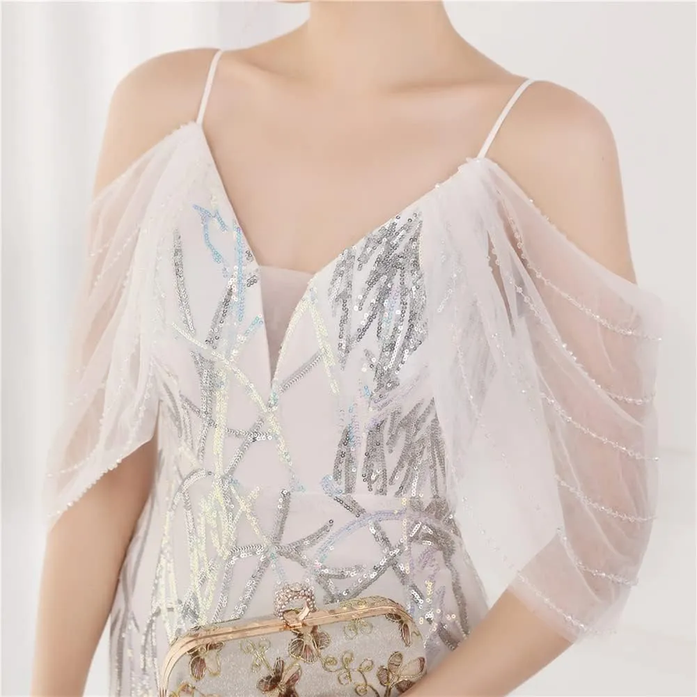 Women's Off Shoulder Sequins Floor-Length Mermaid Evening Dress