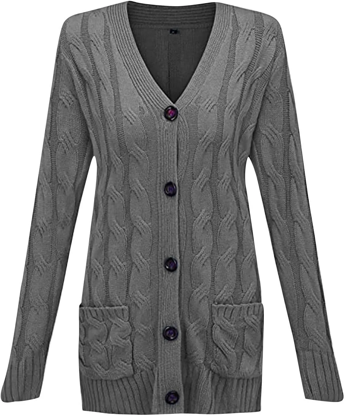 Women's Open Front Button Cardigan Chunky Knit Sweaters Fall Fashion 2023 Outfits Outerwear Coats Jackets
